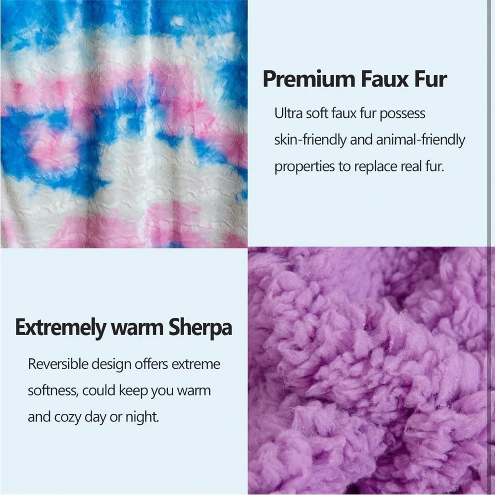 Faux fur pastel throw blanket